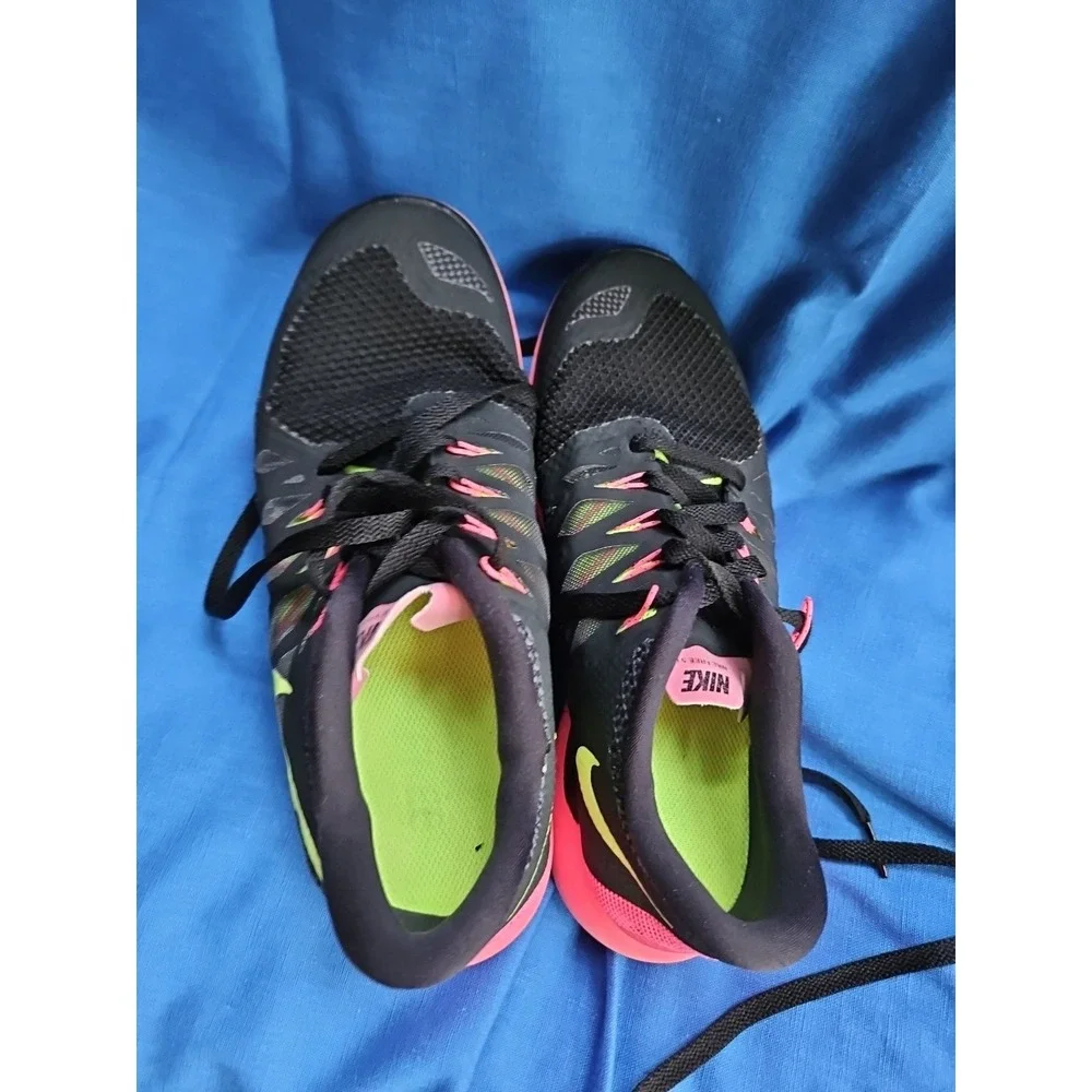 Nike Free 5.0 Tr Fit‎ 5 Cross Training Shoes Sneakers Black Volt Hyper Pink Neon